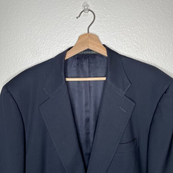 Ermenegildo Zegna Super 100S Navy Wool Mens Blazer 48 - Picture 7 of 12